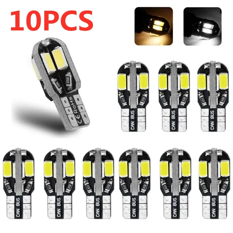 

10/6/2PCS led Car Interior Bulb Canbus Error Free T10 White 5730 8SMD LED 12V Car Side Wedge Light White Lamp Auto Bulb Car