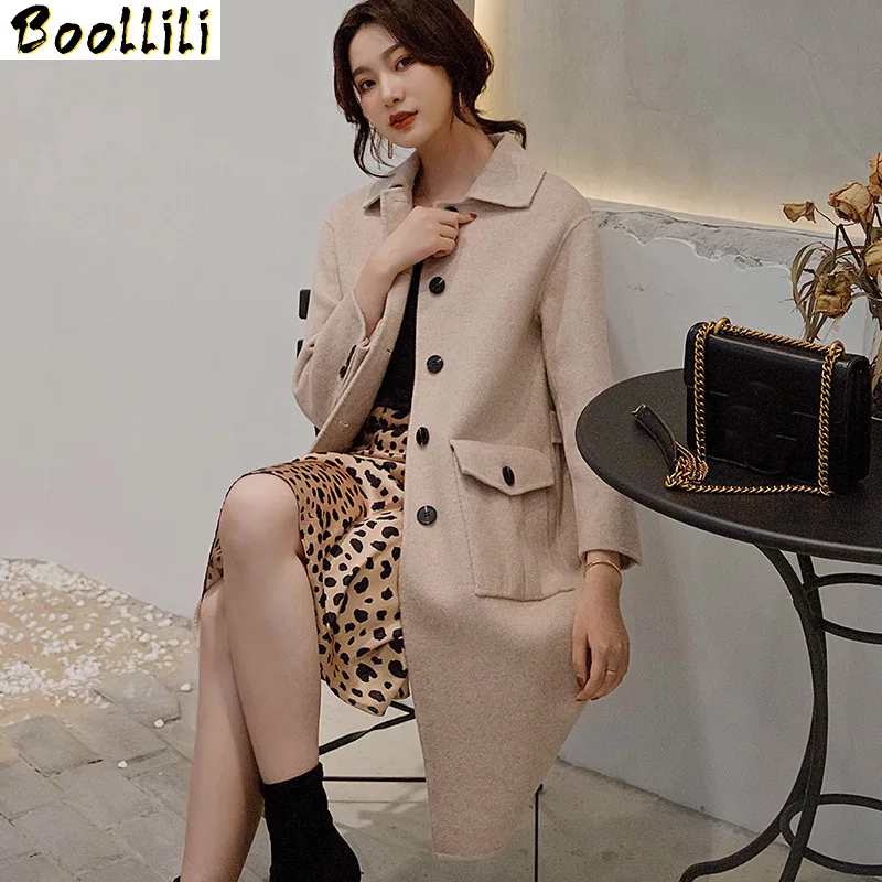 

Wool Coat Boollili Women Clothes 2023 Korean Double-sided 100% Wool Spring Autumn Jacket Women Woolen Overcoat Manteau Femme