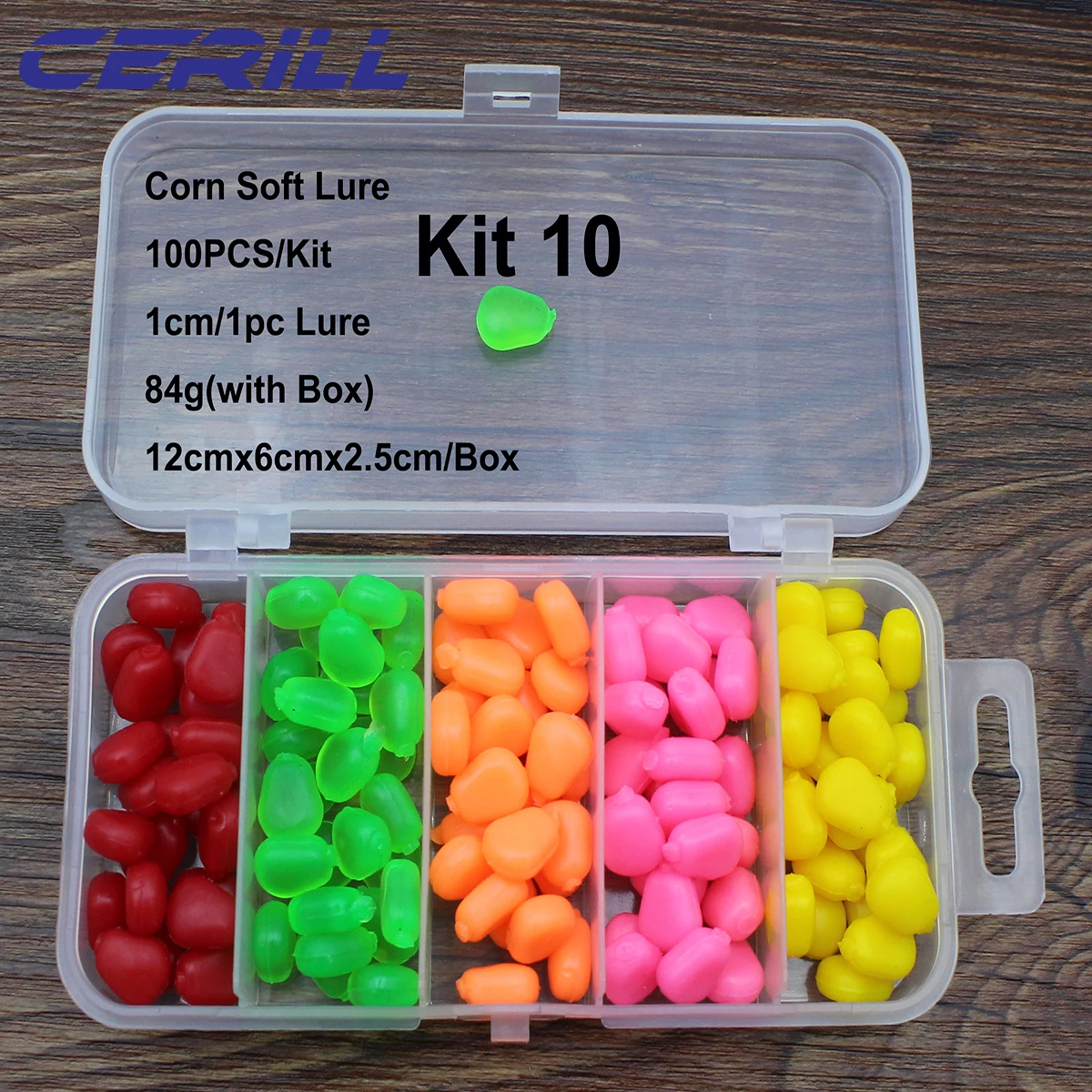 Cerill 100 pcs/kit Sinking Bait Pop Soft Fishing Lure Silicone Artificial Swimbait Carp Bass Cream Smell Corn Grass Rubber Bait