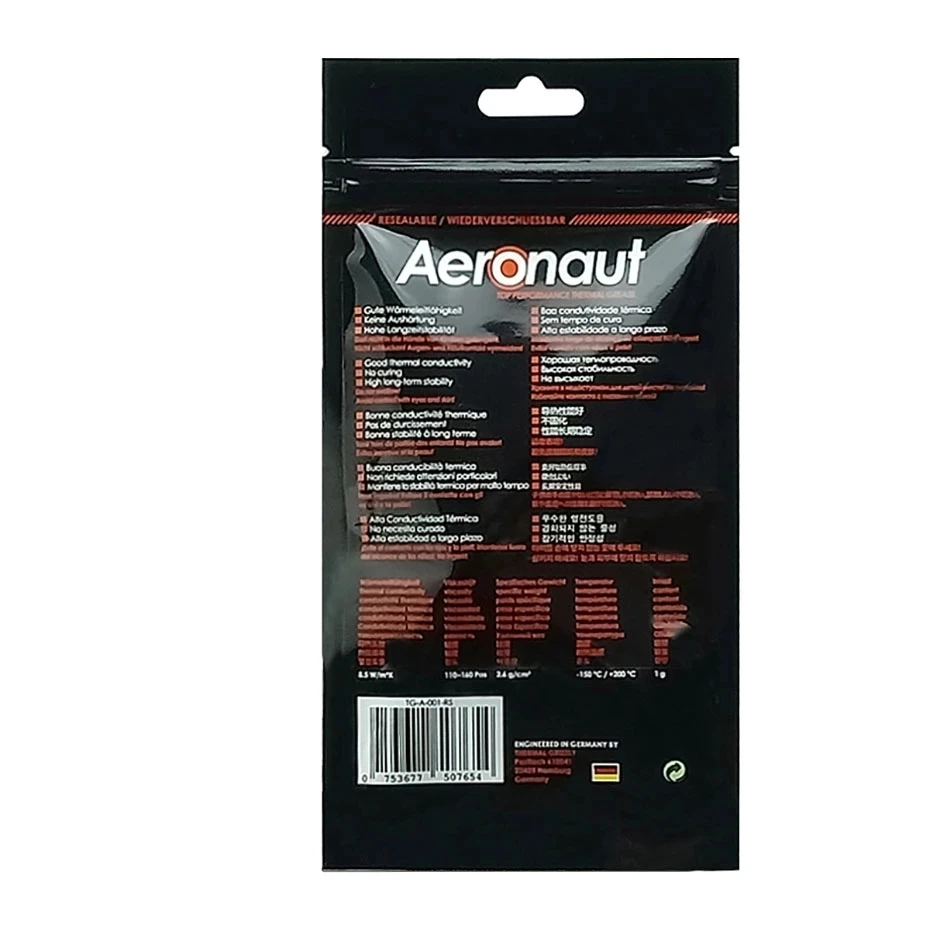 Thermal Grizzly Aeronaut thermal grease 8.5W/MK 컴퓨터 CPU/GPU AMD 인텔 프로세서 실리콘 그리스 열 과거 1g/3.9g/7.8g