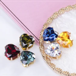 Pipatian Multi Size Heart Zircon High Quality Gemstone Zirconia Glitter Rhinestone Crystal Decorative Sewing Stone For Clothing