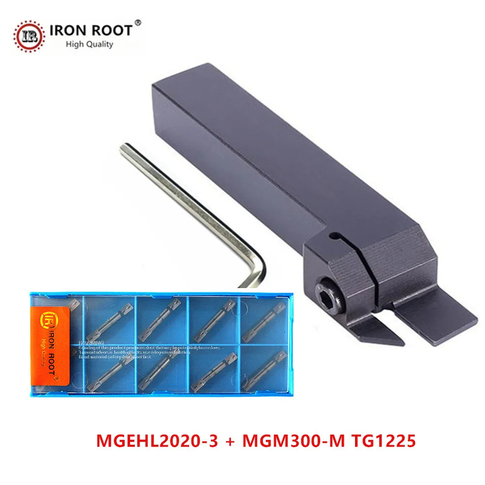 IRON ROOT 1P MGEHR2020-3 / MGEHL2020-3 Grooving Turning Tool Holder +10P MGMN300  CNC Carbide Insert for Lathe Metal Machining