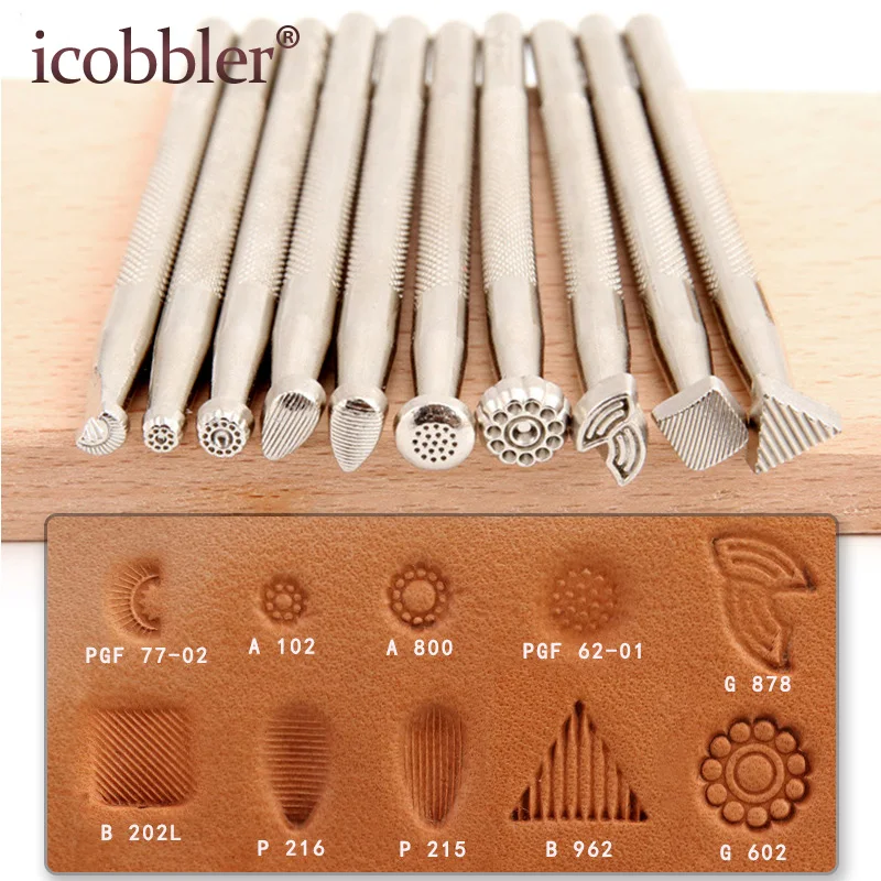 Leathercraft Stamping Tools Kit for Radiation Pattern Designs, Stamp Working Making Carving Handmade Art DIY Leather Product Set