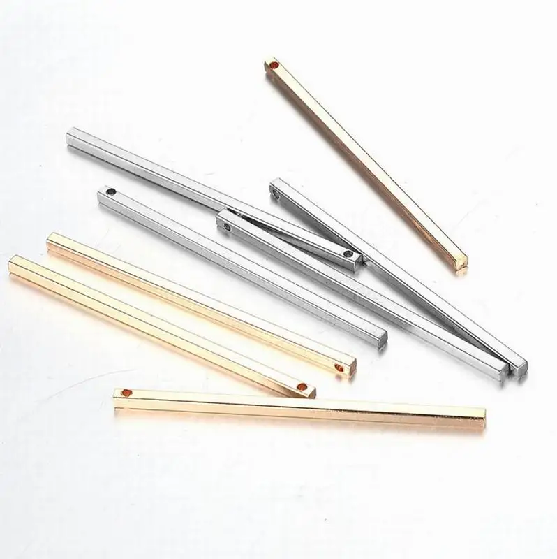 20Pcs/lot Wholesale Copper Rectangle Blank Stick Pendant For Jewelry DIY Making Bar Pendants Accessory