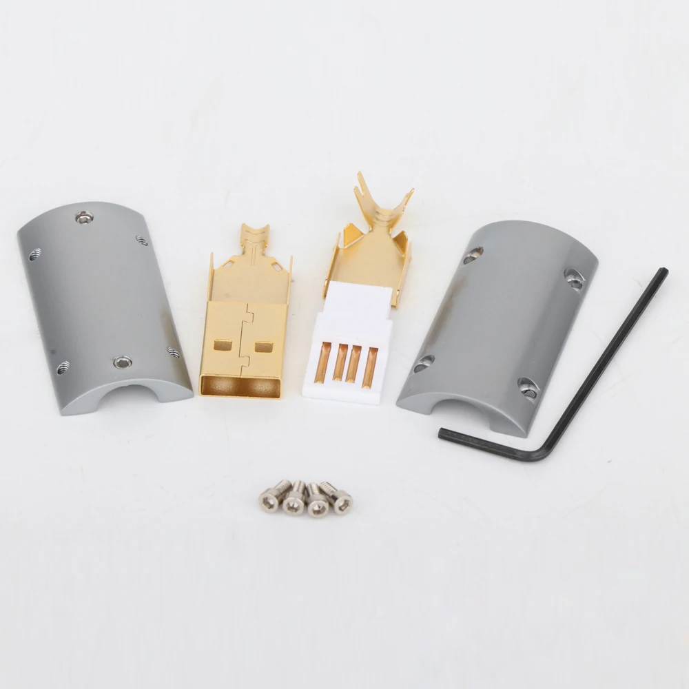 A50G B50G 24K Gold Plated USB2.0 Plug USB A/B Connector For DIY USB Cable