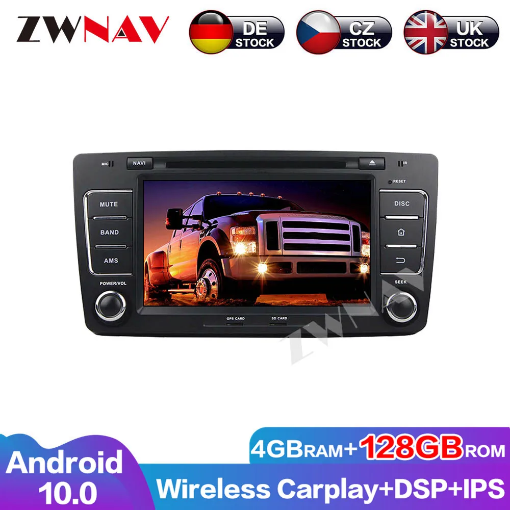 Touch Screen Auto Radio 128G Android 10 DSP Audio Navigation GPS For Skoda Octavia 2012 Multimedia Head Unit Car DVD Player