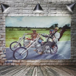 Easy Rider Colorful Motorcyclist Poster Flag Freedom Banner Home Decoration Hanging Flag 4 Gromments In Corners 3*5FT 90*150CM