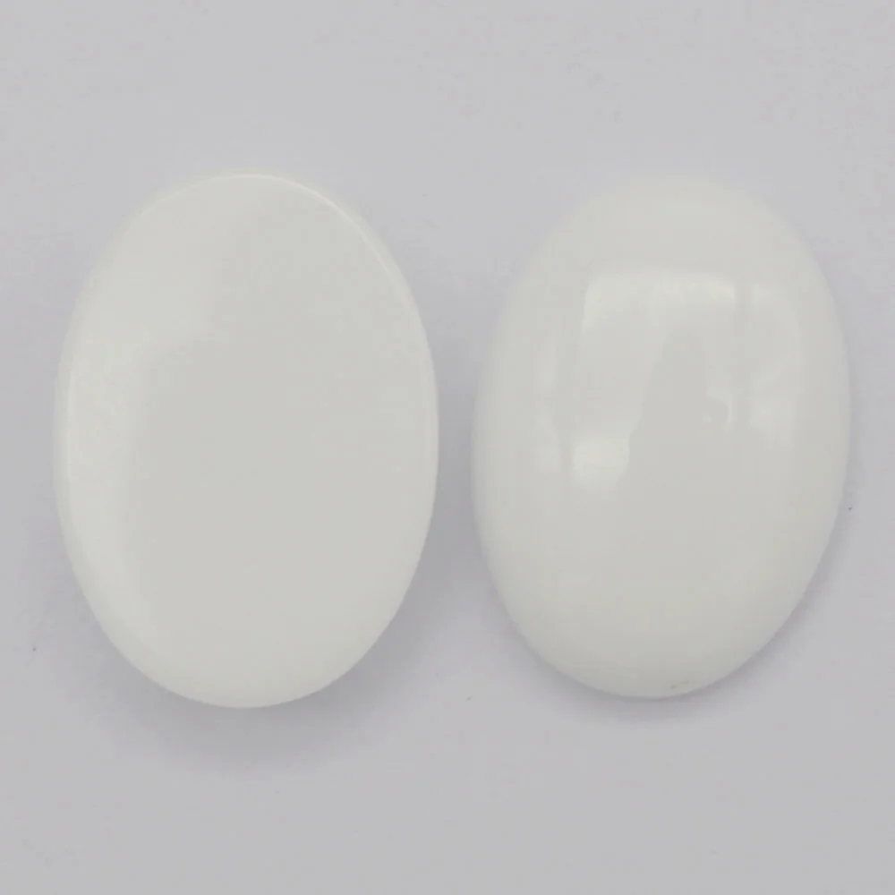 25x18MM Ceramic Whiteware Oval Cabochon Jewelry For Woman Gift Making (2pcs/lot) H253