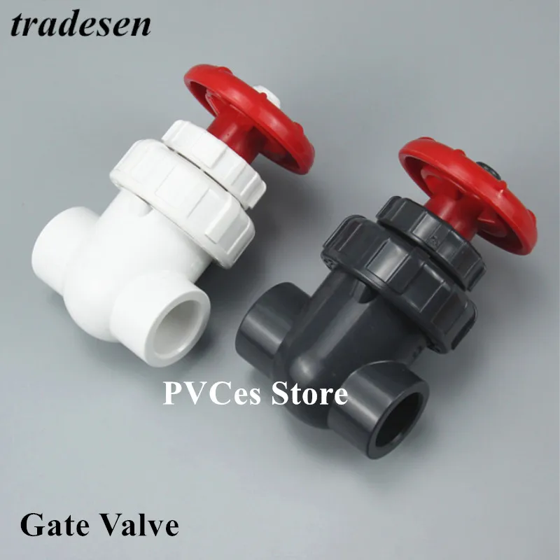 1Pcs UPVC I.D 20/25/32/40/50mm Gate Valve Precision Flow Control PVC Sluice Switch PVC Ball Valve For Garden Irrigation Aquarium