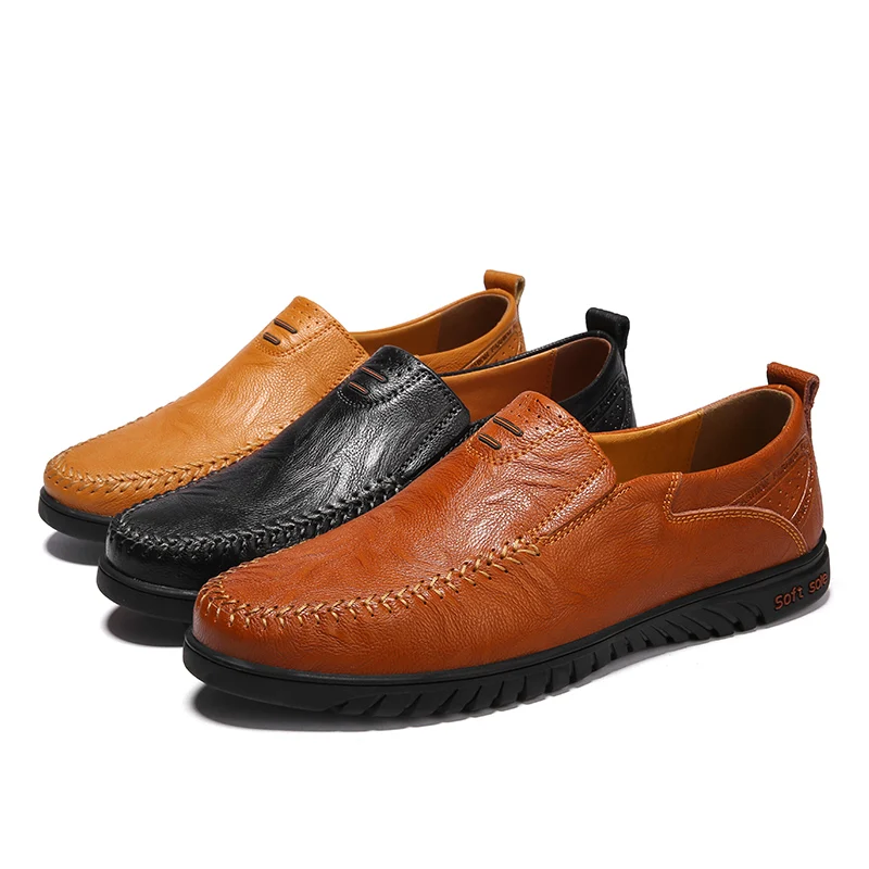 Fashion Leather Shoes Men Comfortable Casual Dress Shoes High Quality Loafers Shoes Sapato Masculino Big Size