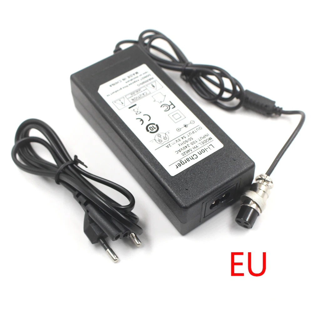 54.6V 2A Li ion Battery charger for 48V  13S li-ion Battery  DC Socket/connector  charger GX16 3P