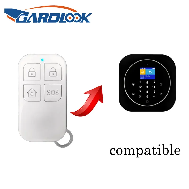 GARDLOOK Wireless Remote Control 433MHz White Color 4 Buttons For Home Burglar Alarm System