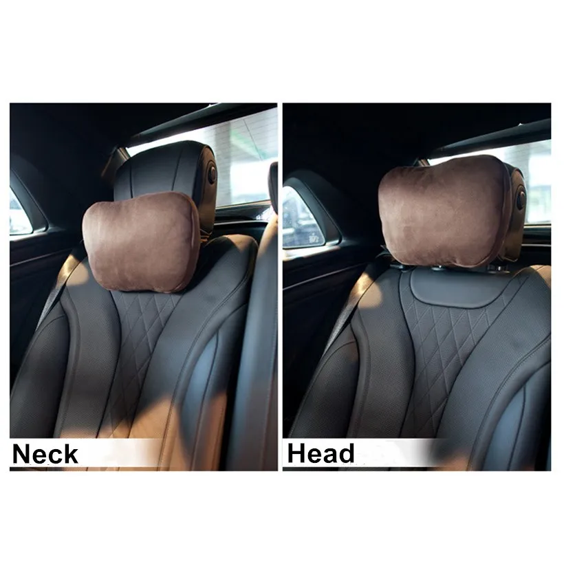 2Pcs Car Headrest Neck Pillow Neck Support Pillow Cushion for Mercedes Benz Mayboch S 300 S400 S500 S600 E200 E300 E320 C200l