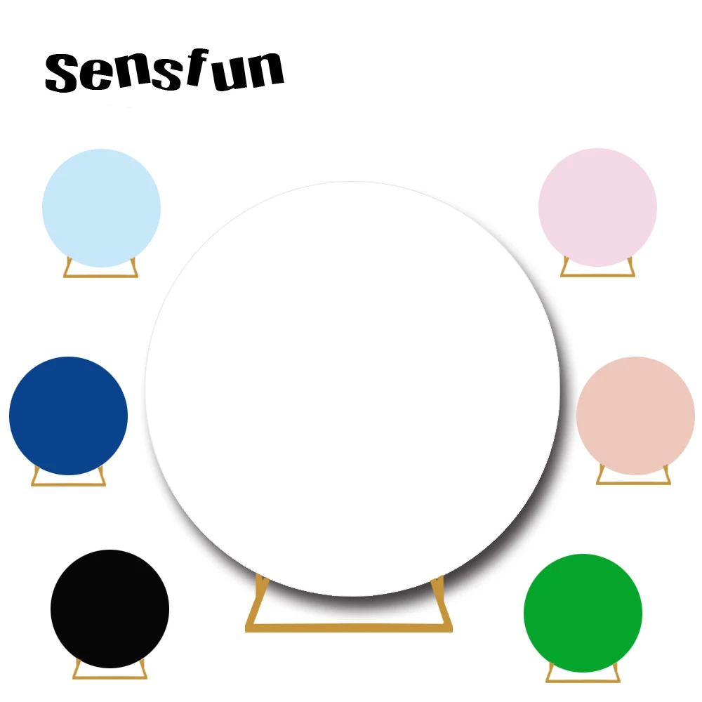 

Solid Color Round Backdrop Cover White Black Baby Pink Blue Newborn Birthday Party Baby Shower Wedding Circle Background Elastic