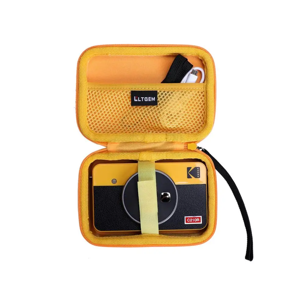 LTGEM Waterproof EVA Hard Case for Kodak Mini Shot 2 Retro Portable Wireless Instant Camera & Photo Printer-Yellow