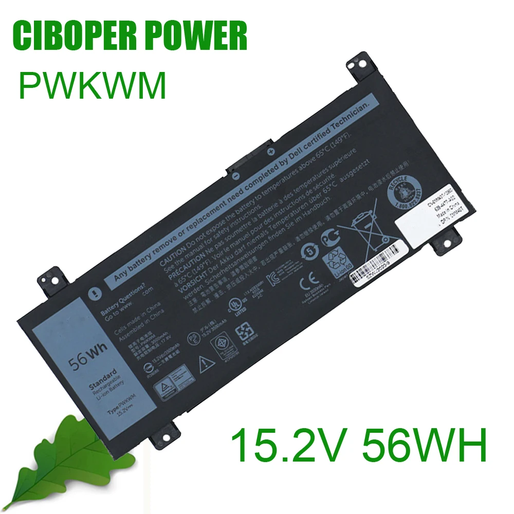 

CP Laptop Battery PWKWM 15.2V 56WH For 14 7000 / 14 7466 7467 P78G D1745B/R 7467-D1545B/R Series Notebook