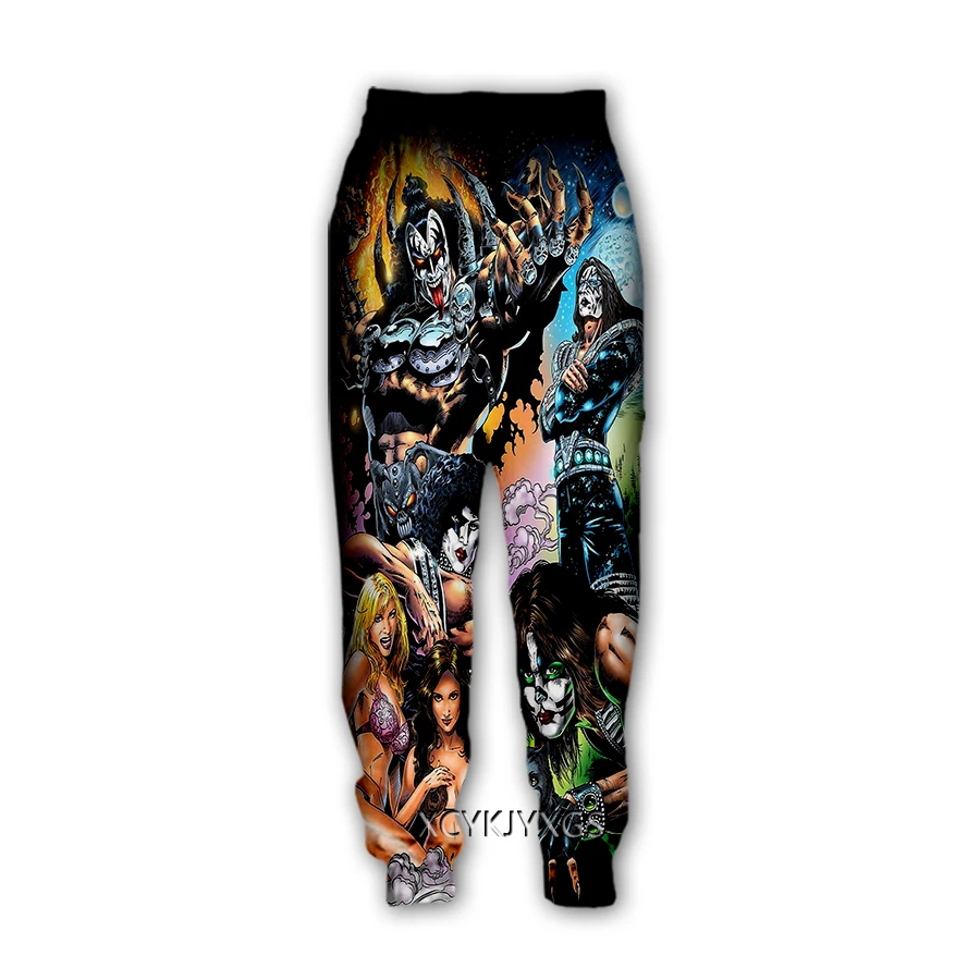 xinchenyuan 3D New Creative Kiss Rock Band Print-Casual Pants Sweatpants Straight Pants Sweatpants Jogging Pants Trousers K102