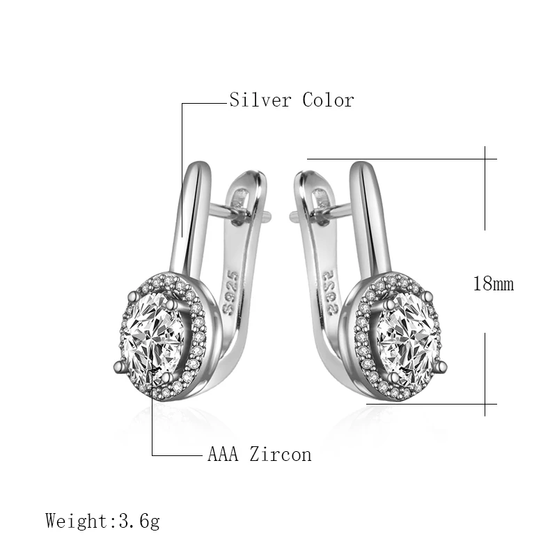 Kinel Trendy Oval Cubic Zirconia Stud Earrings For Women Gold Silver Color Simple CZ Earrings Wedding Party Engagement Jewelry