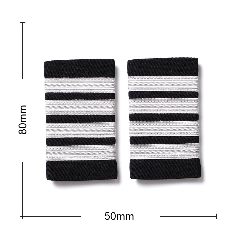 1 par de roupas decoração epaulettes pilotos profissionais uniforme epaulets 4 bares camisas artesanato vestuário diy acessório emblemas ombro