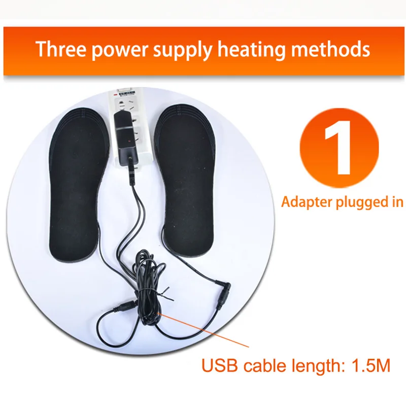 Plantillas calentadas por USB, almohadilla eléctrica para calentar los pies, esterilla térmica para deportes al aire libre, Invierno