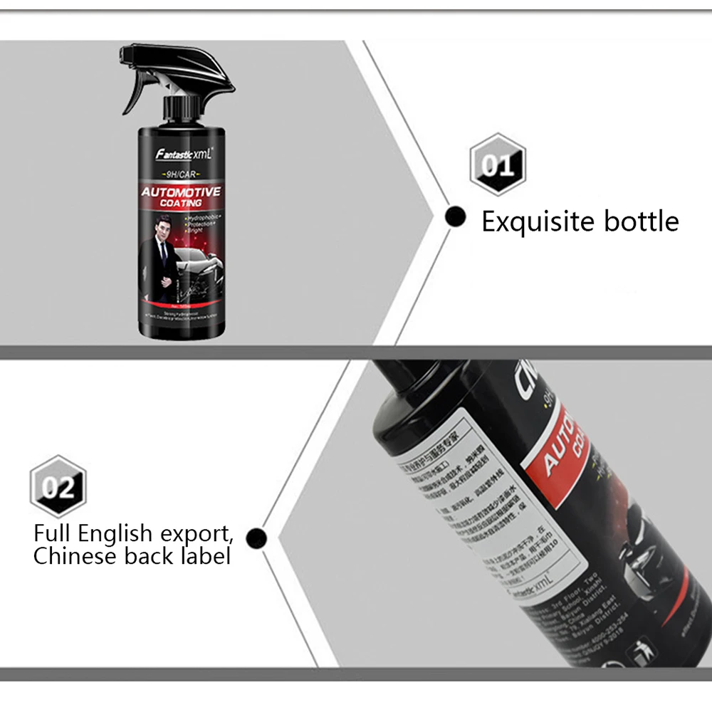 Keramik für Autos, beschichtet, 9H Nano, flüssiges Glas, plattiert, Kristall, hydrophob, wasserfest, Polierfarbe, Härtegrad, Kristall-Autopolitur – Detail 10