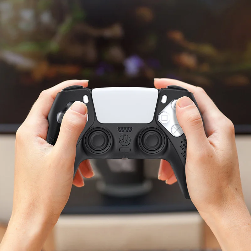 غطاء سيليكون مضاد للانزلاق لجهاز تحكم PS5 لبلاي ستيشن 5 الجلد Dualshock 5 ps5 اكسسوارات الإبهام قبضة المقود قبعات
