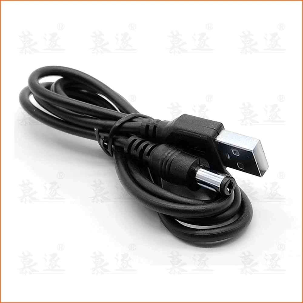 Puerto USB negro de 100cm de longitud, Conector de Cable de alimentación de barril de CC para dispositivos electrónicos pequeños, cable de extensión usb, 5V, 5,5x2,1mm