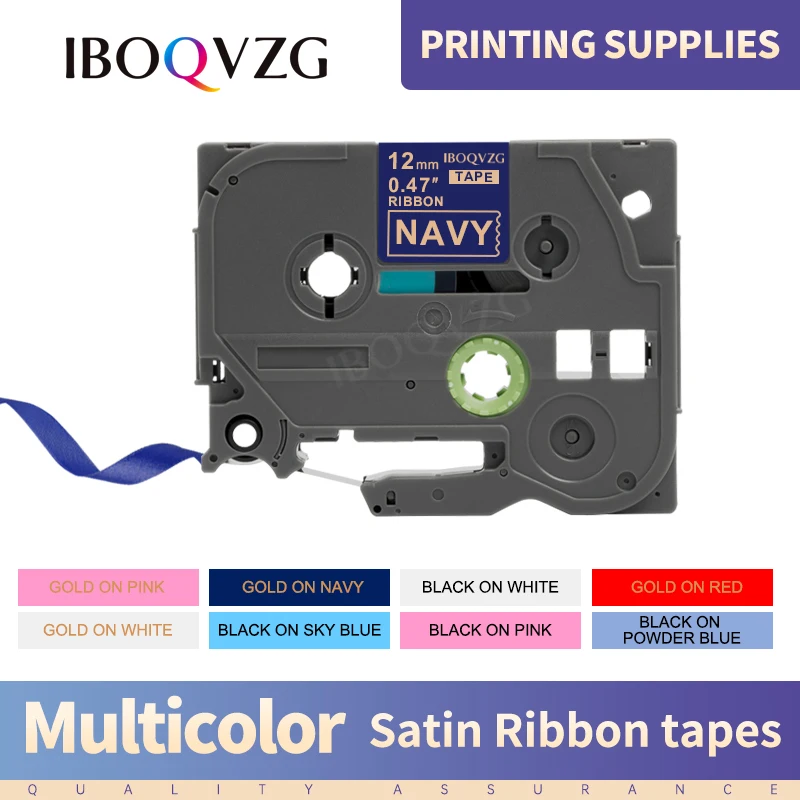 IBOQVZG 12/18/24mm TZe Satin Ribbon tz Label Tape for Brother TZ-RE34 TZ-RN34 TZ-R234 TZ-R231 for Brother P-touch Label Maker