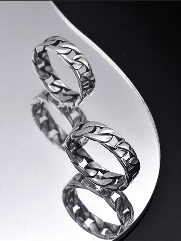 BOCAI Trendy S925 Sterling Silver Rings New Fashion Simple Retro Weaven Pure Argentum Popular Hand Jewelry for Women Men