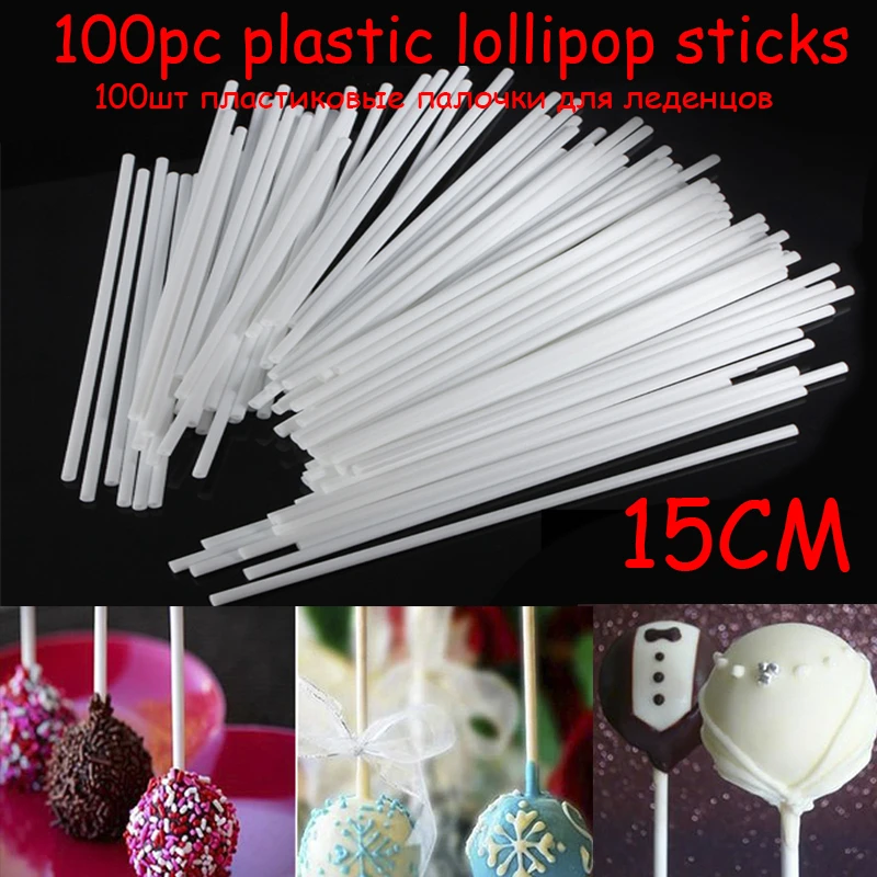 100pcs White Lollipop Sticks for Chocolate Sugar Candy Lolly Pop Sucker Sticks Cake Pop Sticks Bakeware Candy Pole Bakeware