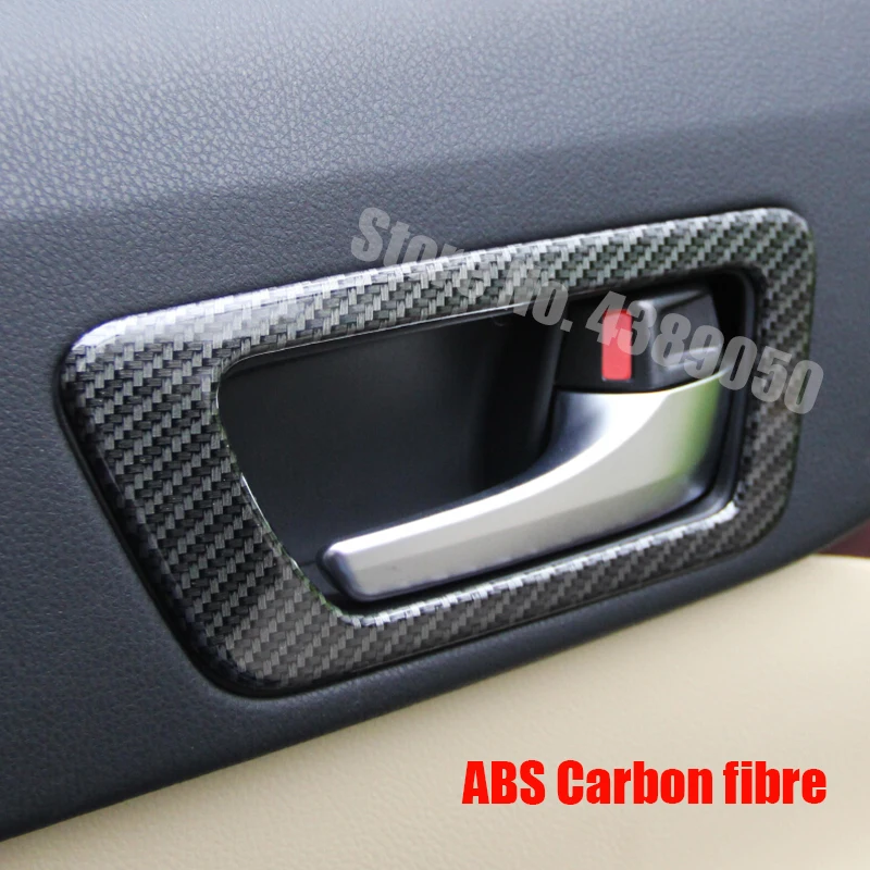 For Toyota Highlander 2014-2020 Car Sticker Detector Trim ABS Carbon Fiber Internal Door Bowl Lamp Frame Armrest Parts 4pcs