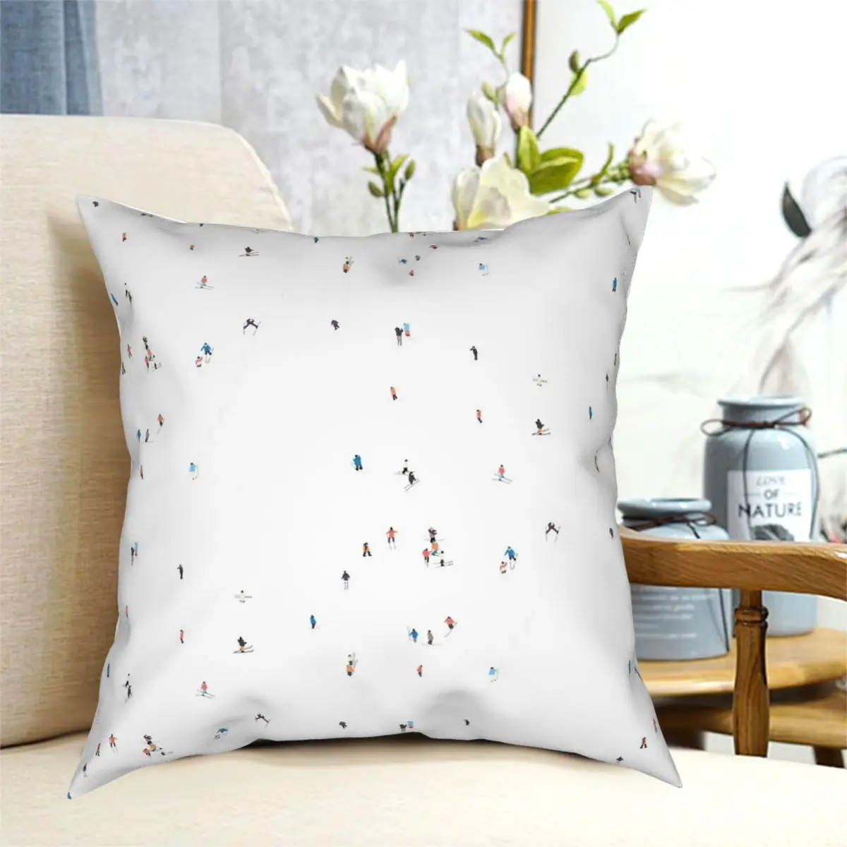 Ski Slopes Square Pillowcase Polyester Printed Decor Throw Pillow Case for Car Cushion Cover