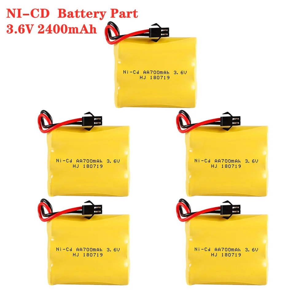 AA 3.6v 400mah Ni-Cd Rechargeable Battery Huanqi 545 607 665 661 635 Remote Control Car 3.6v 400mah Battery SM Plug