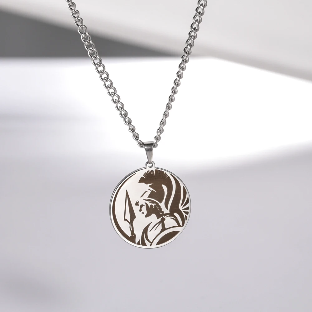 Lemegeton Griechisches Mythisches Amulett Anhänger Halskette Edelstahl Retro Halskette Schmuck Halskette Romantisches Geschenk für Paare