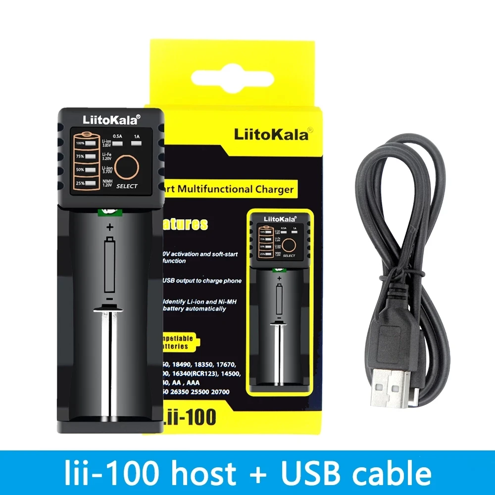 LiitoKala Lii-100 lii-202 Lii-402 18650 Chargeur de batterie Gießen 26650 16340 RCR123 14500 LiFePO4 1,2 V Ni-Mh Ni-cd intelligente