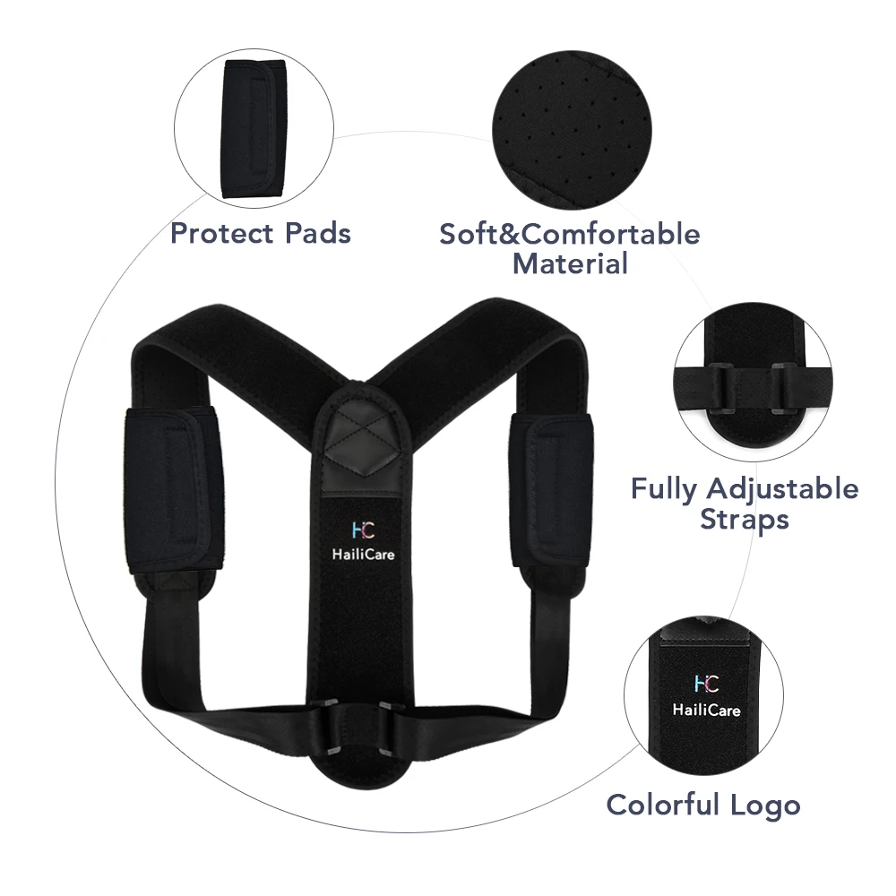 Posture Corrector Adjustable Upper Back Brace for Clavicle Support Back Straightener Pain Relief from Neck Back and Shoulder