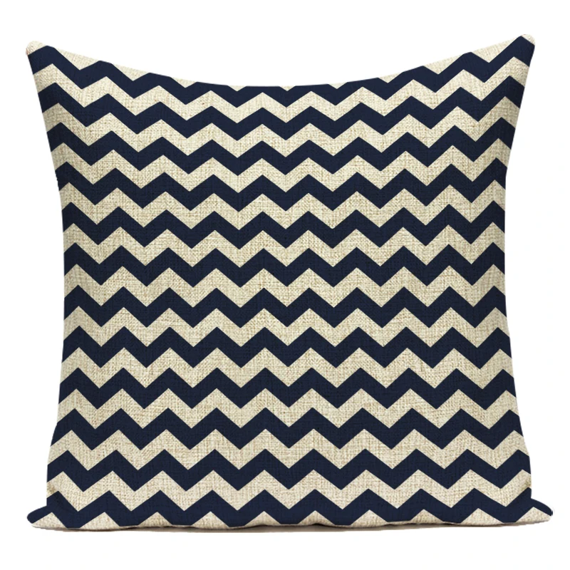 Nordic Ocean Mediterranean Sailing Lighthouse Anchor Blue Throw Pillows Case  Sofa Home Decor Cushion Cover Living Room