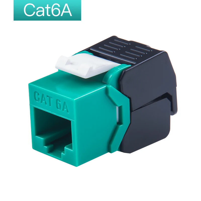 10G 이더넷 RJ45 CAT6A 다채로운 키스톤 잭 툴리스 유형 네트워크 모듈, 도구 없는 연결 7 가지 색상 옵션