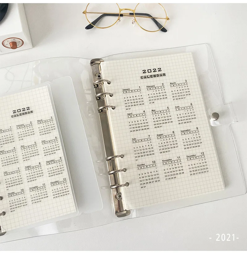 A5A6 Loose-leaf 2025 Calendar Divider And Baffle PP Transparent Matte Loose-leaf Universal Notebook Divider Accessories