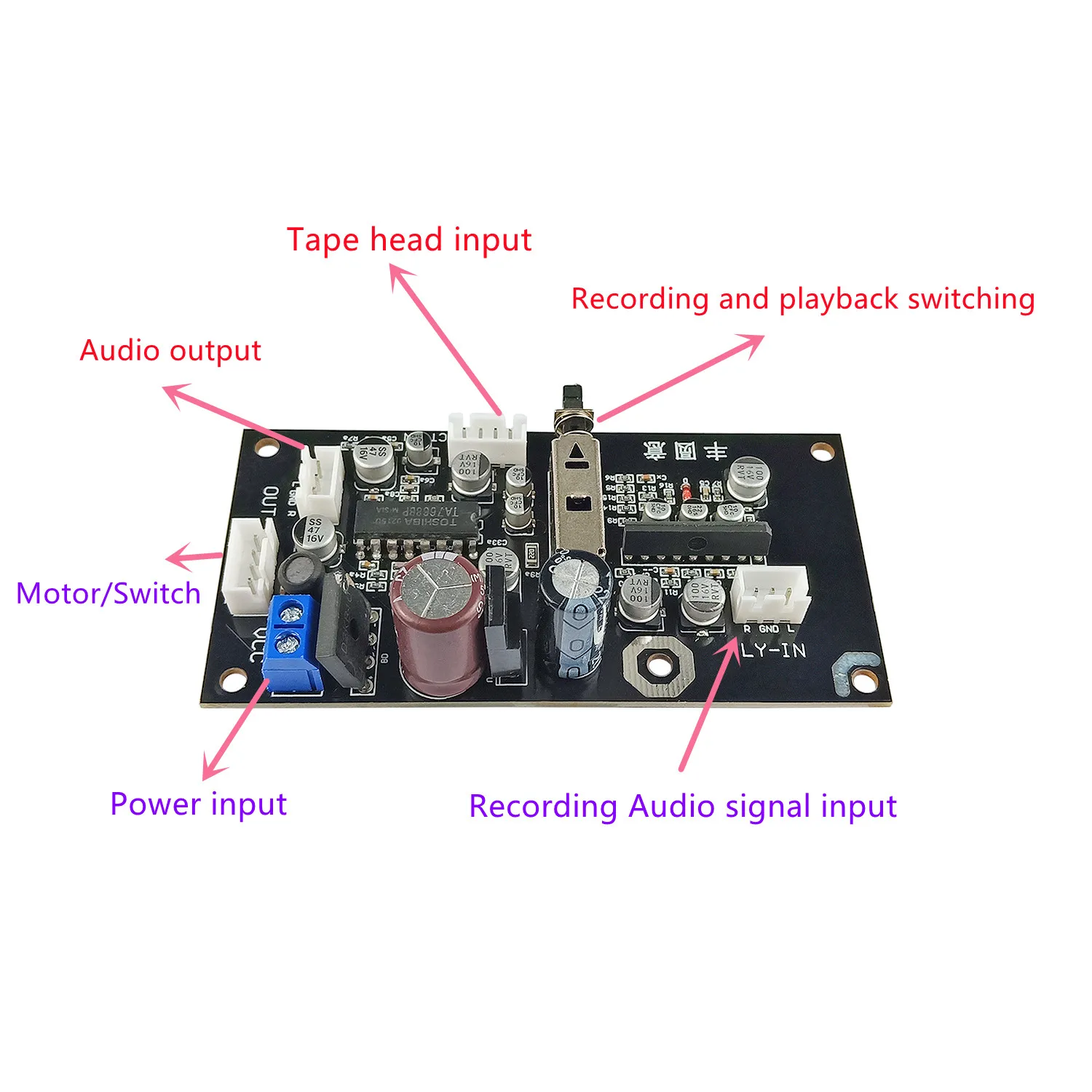 Magnetic Tape Recorder Head Preamplifier Board TA7668 Stereo Deck Permanent Magnet recording UTC22241 AC9V