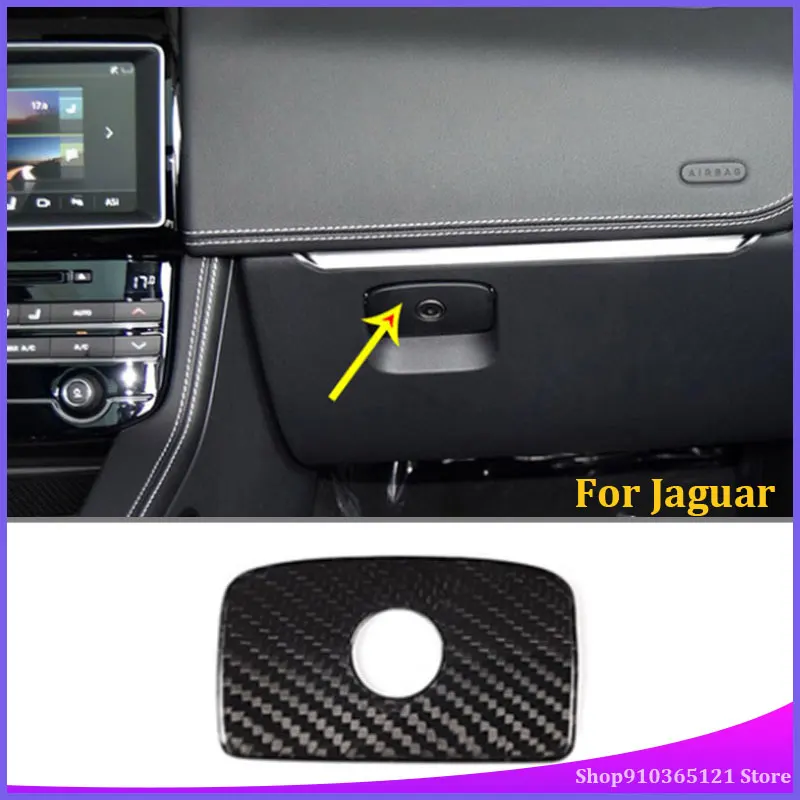 For Jaguar XE XF F-Pace F pace X761Real Carbon Fiber  Co-Pilot Passenger Side Storage Box Decoration Cover Trim Car Interior