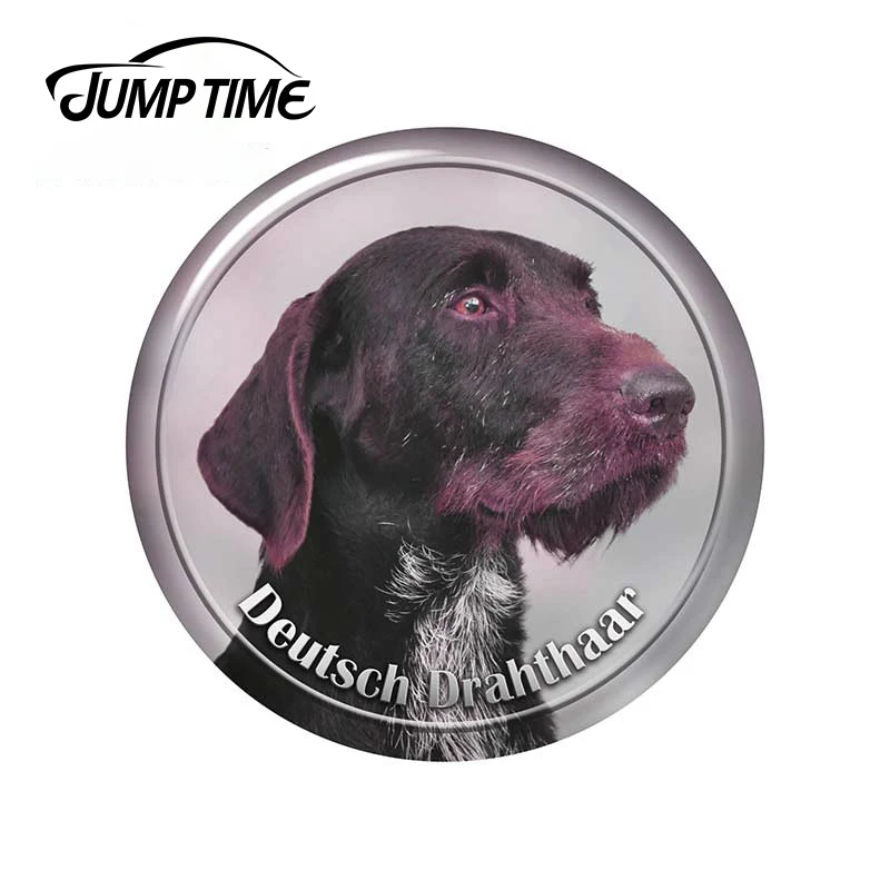 Jump Time 13 x 12.9cm for German Wirehaired Pointer Dogs Car Accessories Motorcycle Car Decals Bumper Window Stickers