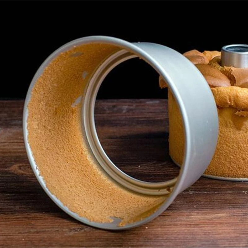 5/7/8/10 Polegada liga alumínio redonda bolo pan removível fundo oco chaminé molde do bolo diy ferramentas bolo cozimento u1je