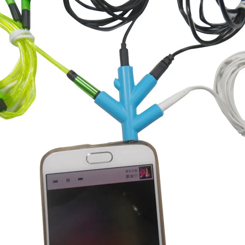 Divisor de Audio para auriculares, adaptador de 3,5mm, 4 vías, Aux, Conector de 3,5mm, 1 macho a 4 hembra, extensor de Cable