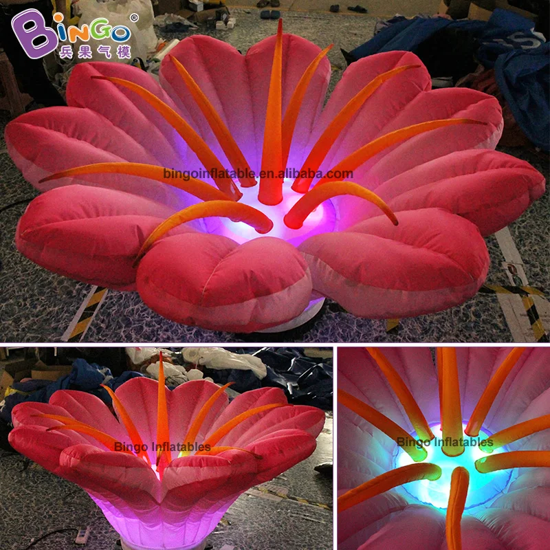 Personalized 2m Diameters Inflatable Lighting Flower / LED Inflatable Ground Flower /  Inflatable Flowers Toys