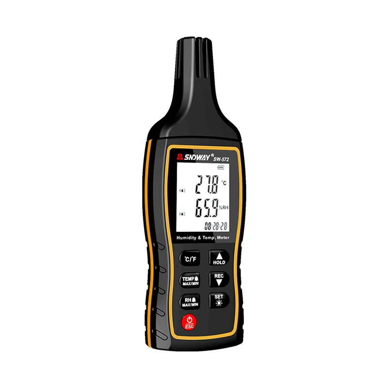 SNDWAY SW-572digital LCD อุณหภูมิและความชื้นในร่มอุณหภูมิและความชื้น Meter Tester การตรวจสอบสภาพอากาศ