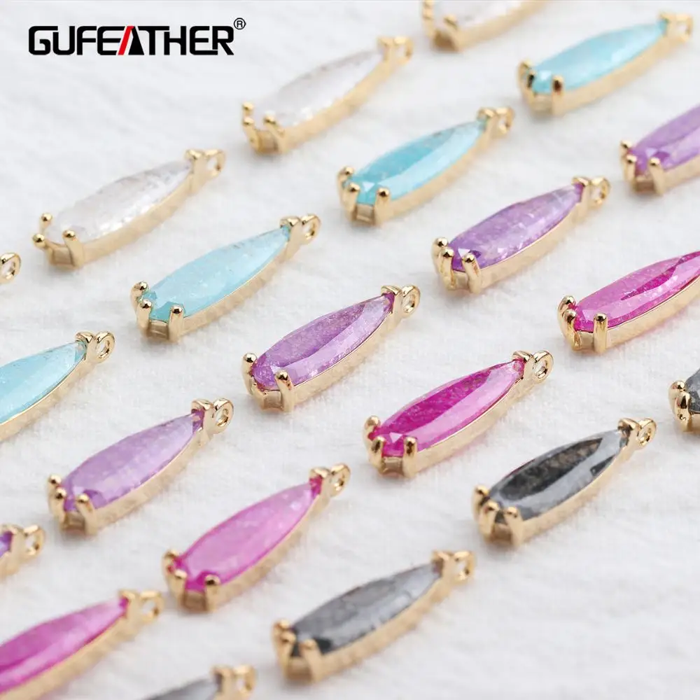 GUFEATHER M527,jewelry accessories,pass REACH,nickel free,18k gold plated,diy zircon pendant,diy earring,jewelry making,6pcs/lot