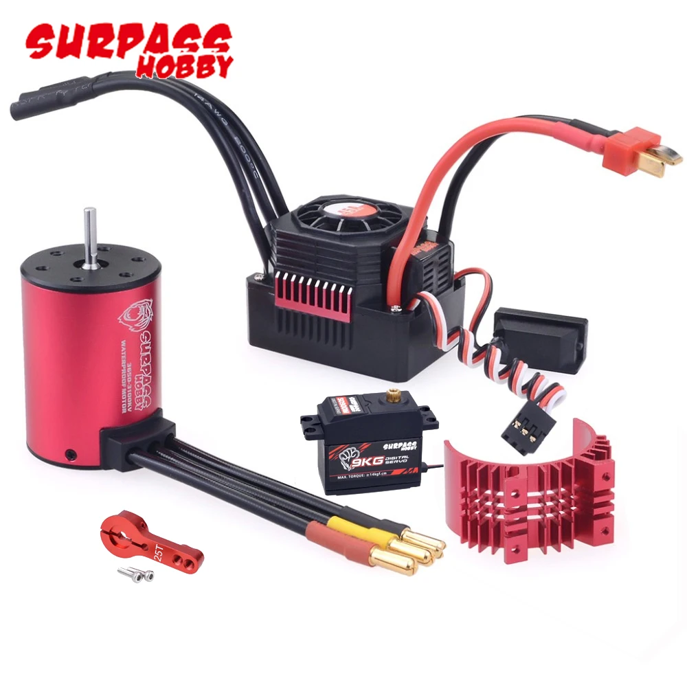 Surpass Hobby Waterproof 3660 2600KV/3500KV Brushless Motor With 60A/80A 2-3S Brushless ESC For RC 1/10 Car Truck Buggy Off-road