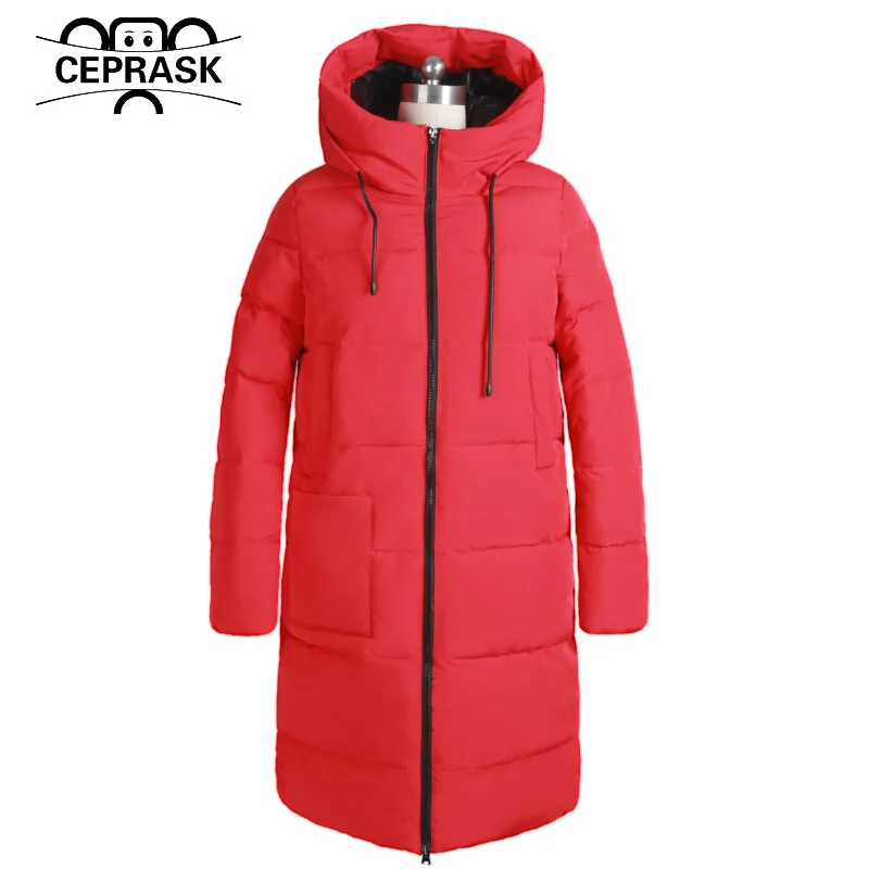 CEPRASK 2023 New Winter Quilted Coat Women Parkas Clothing 6XL Hooded Fashion Warm Female Jacket European Long Outerwear