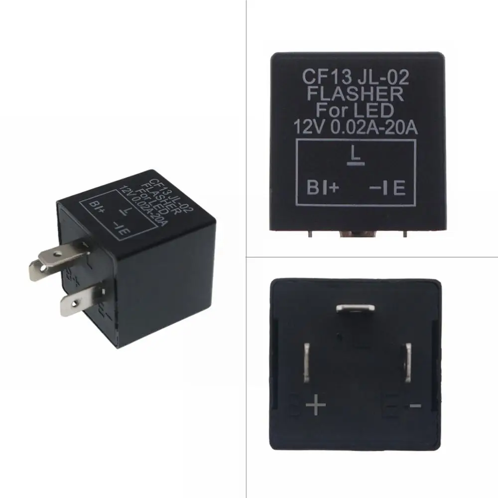 Eonstime 3pins Car Motorcycle Universal Adjustable LED Turn Signal Light Blinker Flasher Relay 12V 0.02A-20A
